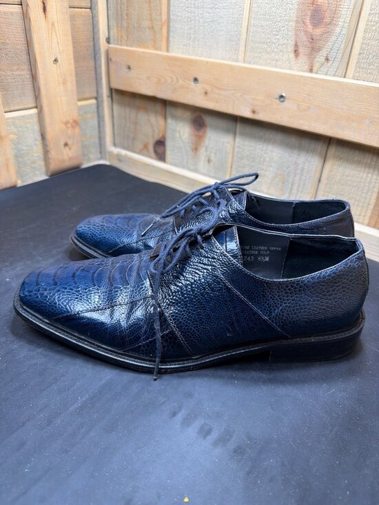Giorgio Brutini Private Collection Mens 8.5 M Blue Exotic Print Leather Shoes main image 8
